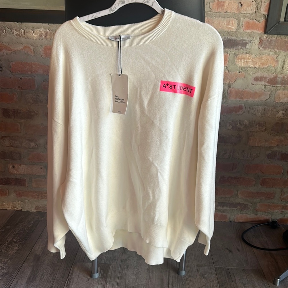 Zara Off-White Knit Top